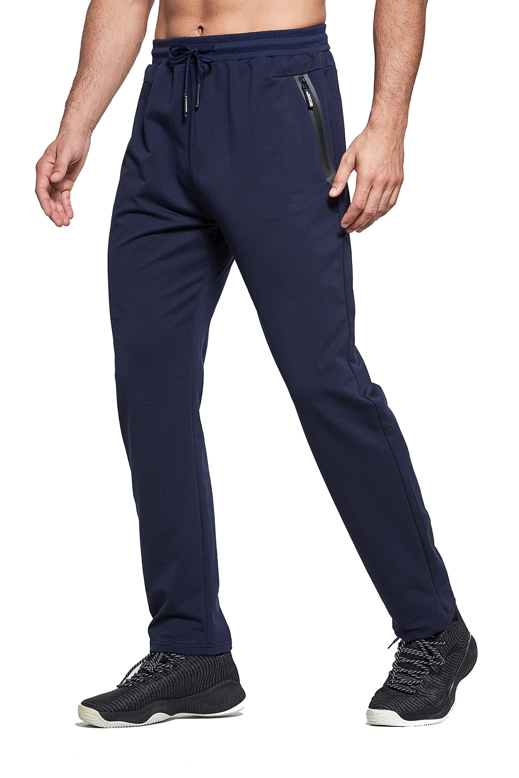 HCSS Mens Joggers Tracksuit Bottoms Slim Fit Zip Pockets Elasticated Waist