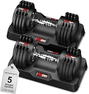 EnterSports Adjustable Dumbbell Set Quick Adjustment Weights Home Gym | One-Hand Twist, Space-saving, Non-Slip... chez Amazon Canada