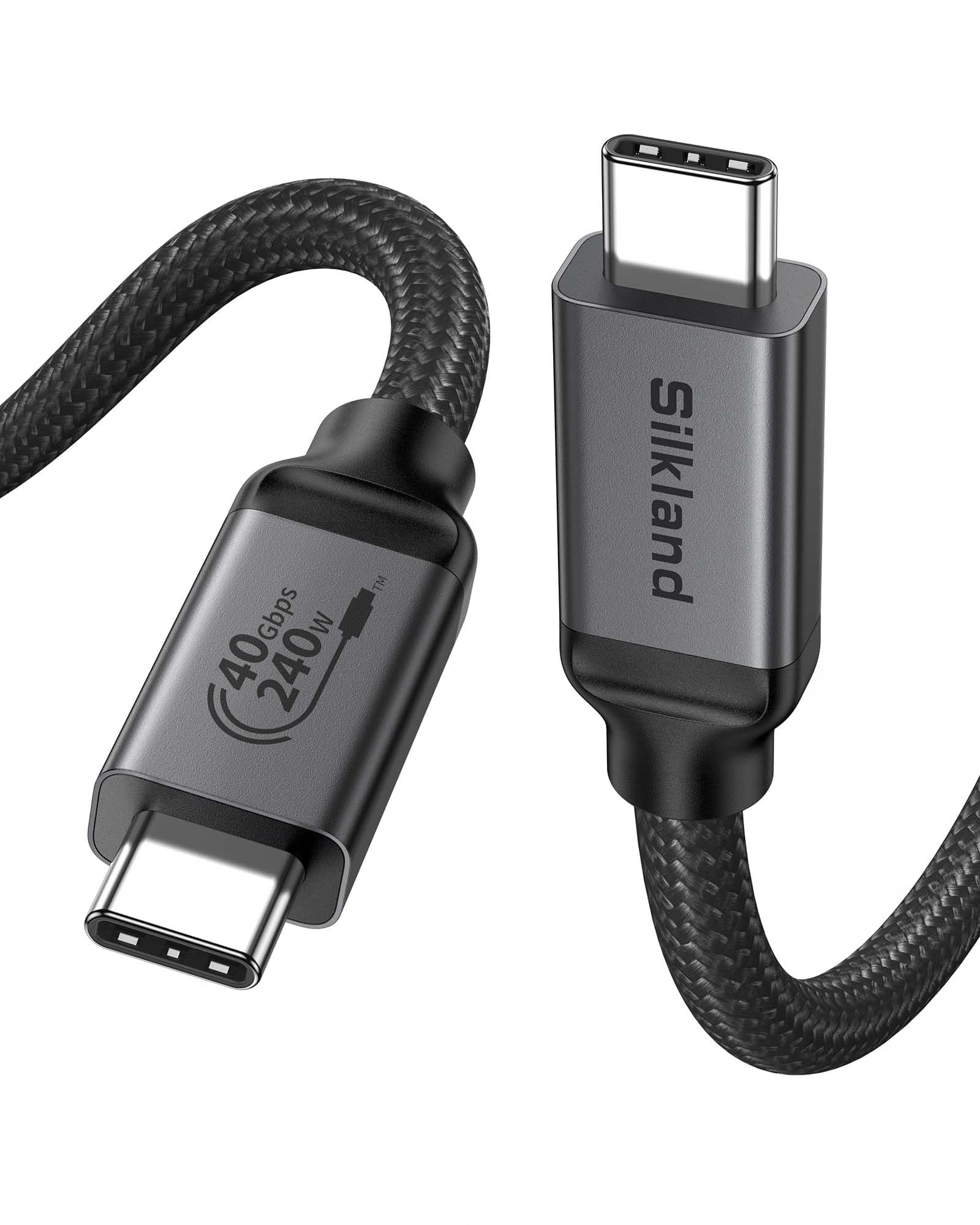 Silkland Certified USB4 Cable for Thunderbolt 4 Cable 1M | Compatible with USB C 3.2 Gen 2, 40Gbps, 8K@60Hz, PD3.1 240W for iPhone... chez Amazon UK