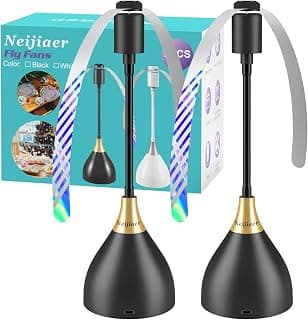 Fly Lot de 2 éventails pour tables, alimentés par USB ou piles, noir | Soundless and Portable Fly Fan, Keeps Your Food Clean,... chez Amazon Canada