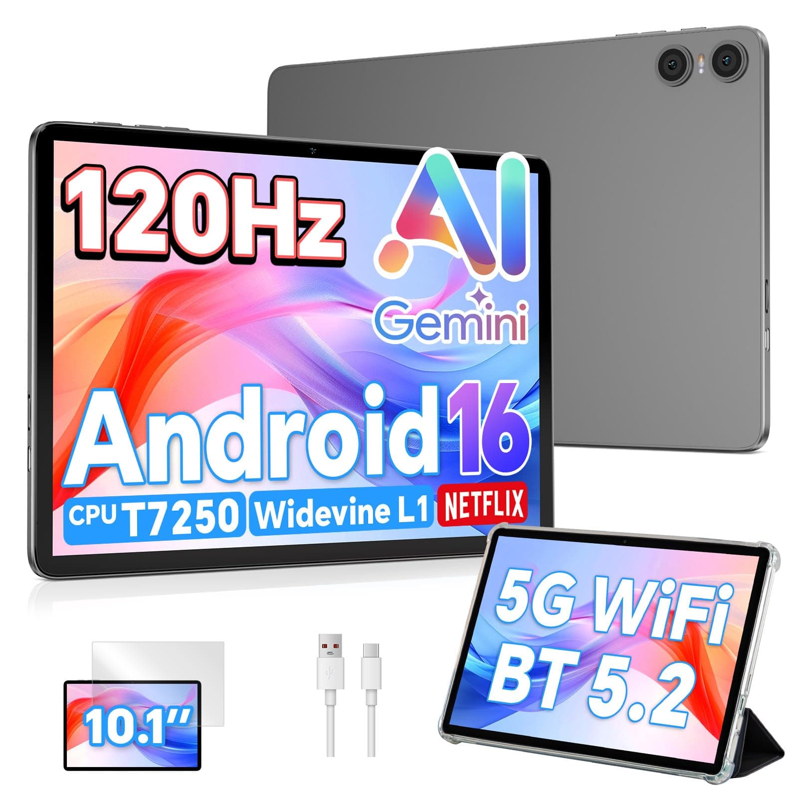 TECLAST P30T Android 16 Tablet 10.1 Inch, 16GB RAM 128GB ROM with Case | T7250 Octa-Core, 6000mAh Battery, 2.4G/5G WiFi, 1TB TF... chez Amazon UK