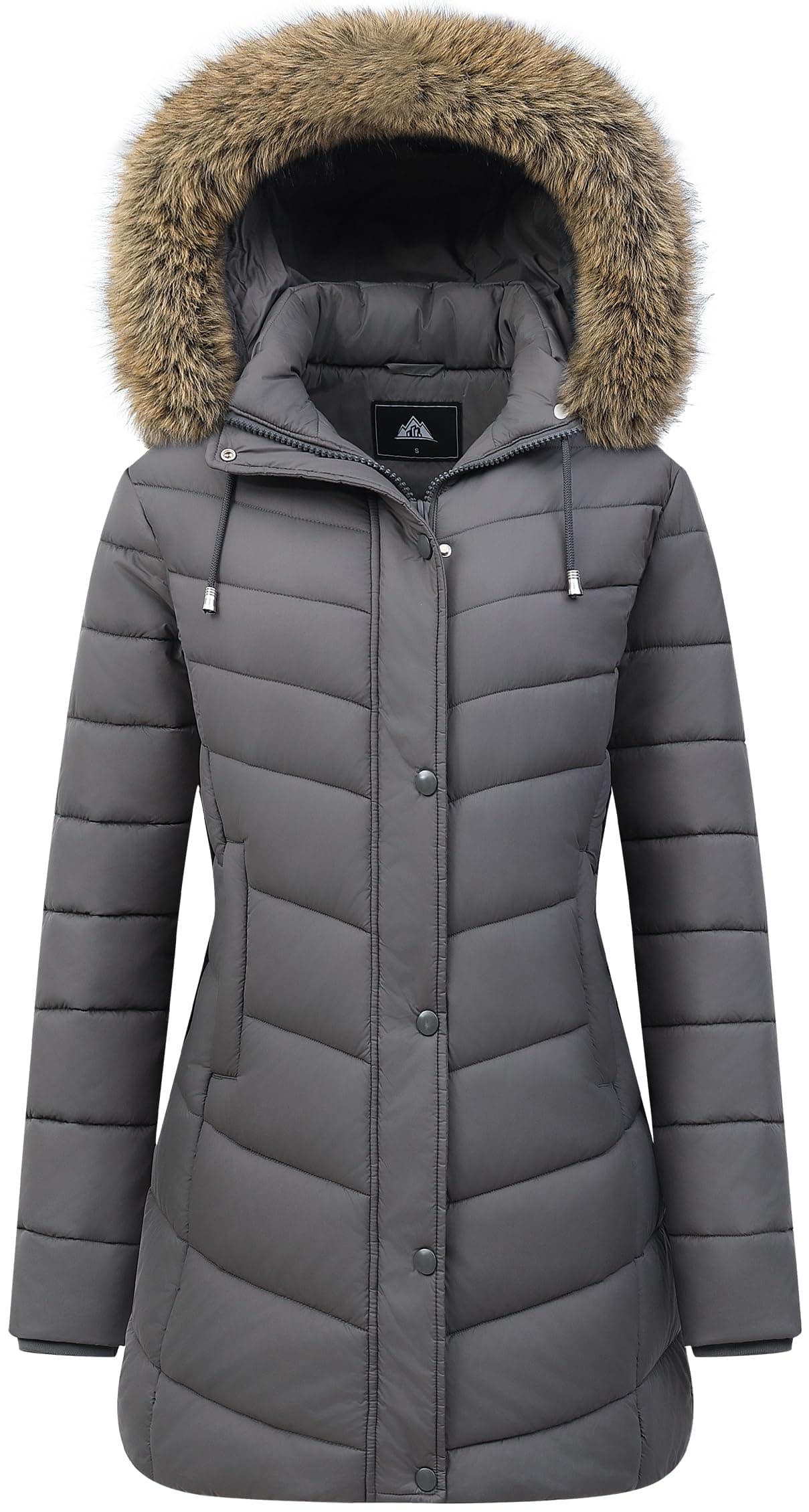 Pufflady Women's Long Winter Puffer Coat Thicken Fleece Lined Down Jacket | Windproof Parka Waterproof Puffer Outerwear with Removable Hood chez Amazon US