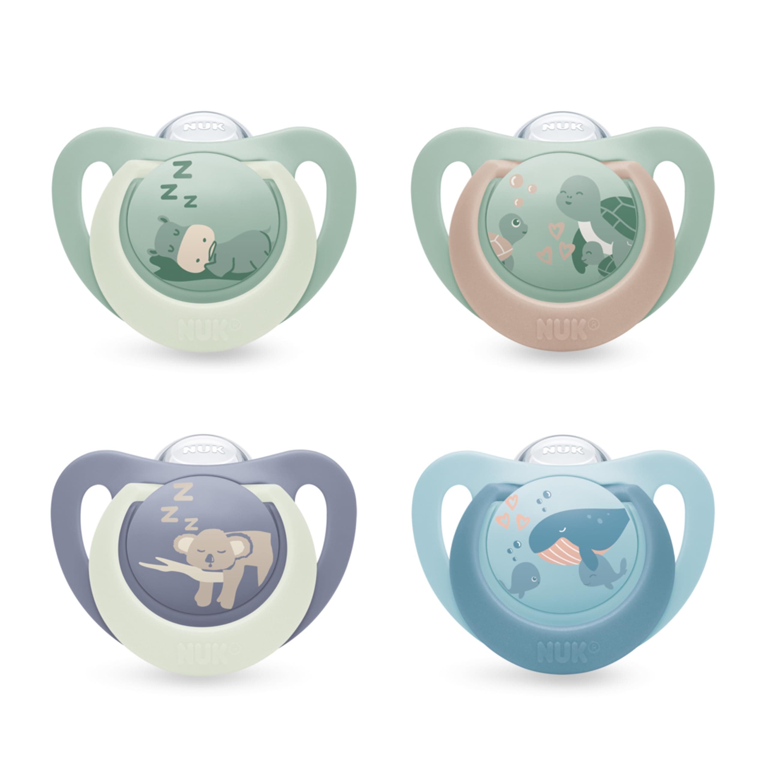 NUK First Choice Baby Dummies | 6-18 Months | Orthodontic Soothers | Soothes 99% of Babies** | Blue | 4 Count