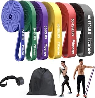 Fitense Resistance Bands Set,6 Resistance Level High Elastic Exercise Bands | Workout Bands with Door Anchor, Training Guide & Pouch,... chez Amazon Canada