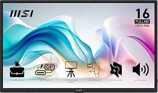 MSI Pro MP165 E6 Portable Monitor, 15.6" FHD IPS 1080p, USB Type-C, Mini-HDMI, Built-in Speakers, Perfect for PC, Mac, PS5, PS4, Xbox,... chez Amazon Canada
