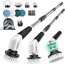 YKYI Electric Spin Scrubber, Cordless Bathroom Scrubber, 8 Brush Heads | 2 speeds, up to 100 min runtime, 12–43.3 in handle and IPX7... chez Amazon Canada