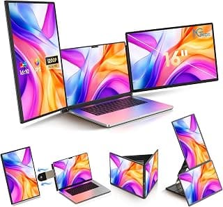 NGTeco Triple extension d'écran d'ordinateur portable de 16", écran IPS 1200p étendu, portable, Plug & Play, écran rotatif amovible,... chez Amazon Canada