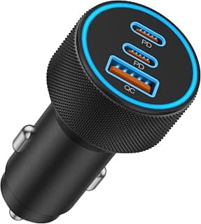 Chargeur de voiture USB C, adaptateur allume-cigare à 3 ports 67 W de charge ultra-rapide - Accessoires de chargeur de voiture avec... chez Amazon Canada