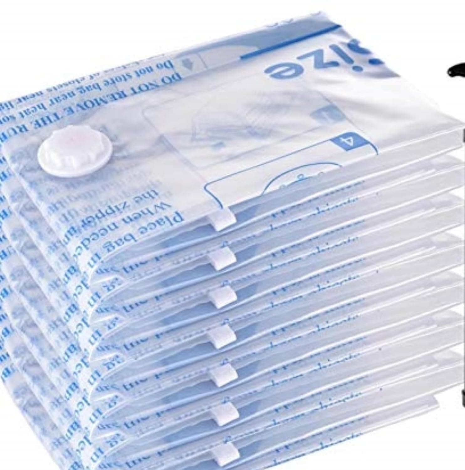 Vacuum Storage Bags 8 Large, Space Saver Sealer Bags, Airtight Compression Bags for Clothes, Pillows, Comforters, Blankets, Bedding(NO PUMP) chez Amazon UK