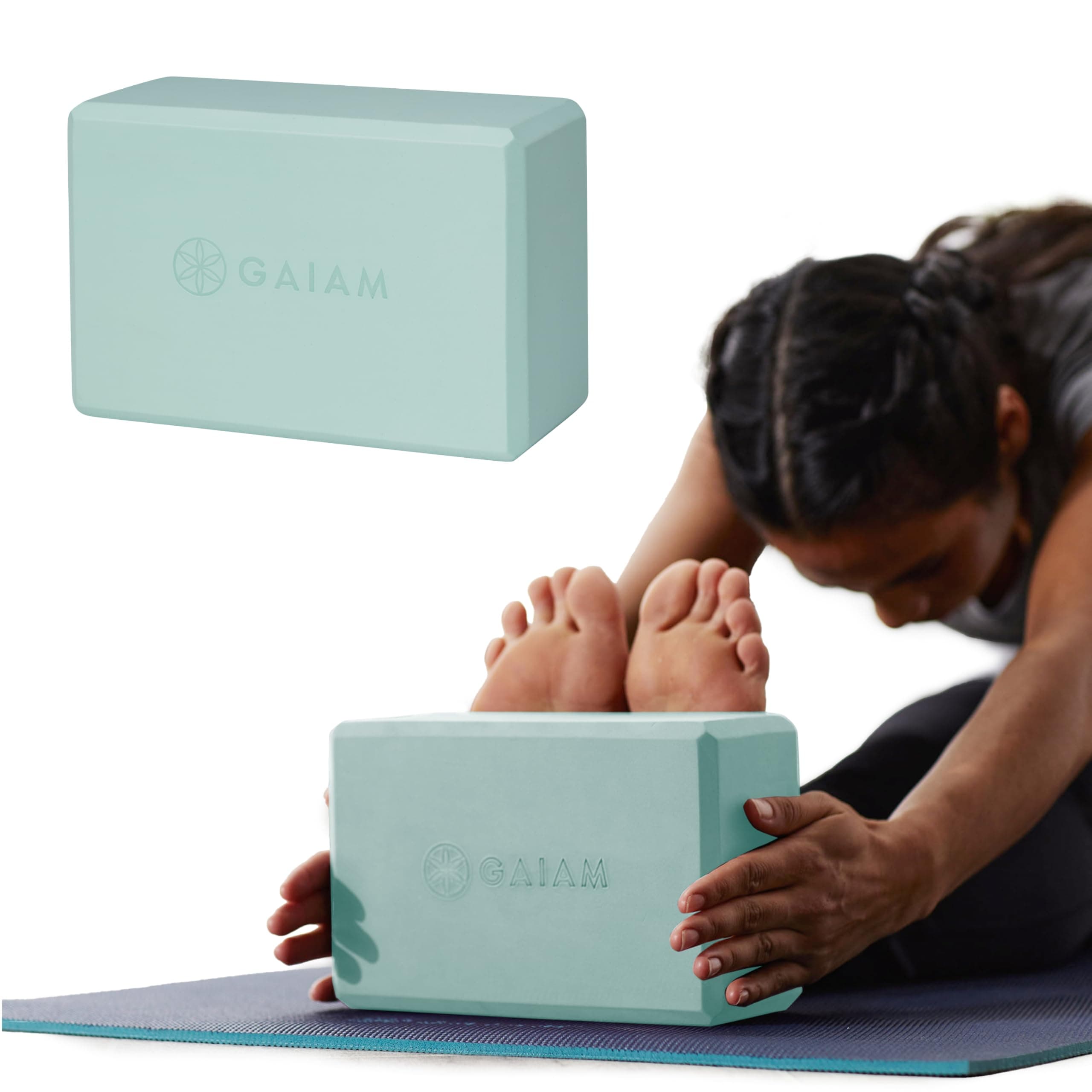 Gaiam Yoga Block, EVA Foam for Balance & Stretch (1 Block, Lagoon) chez Amazon US