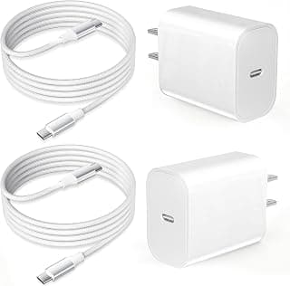 Chargeur iPhone Charge Rapide 2Pack 20W PD 3.0 Chargeur Mural USB-C avec Câble USB-C à USB-C de 1,8 m Compatible avec iPhone Air 17 16... chez Amazon Canada