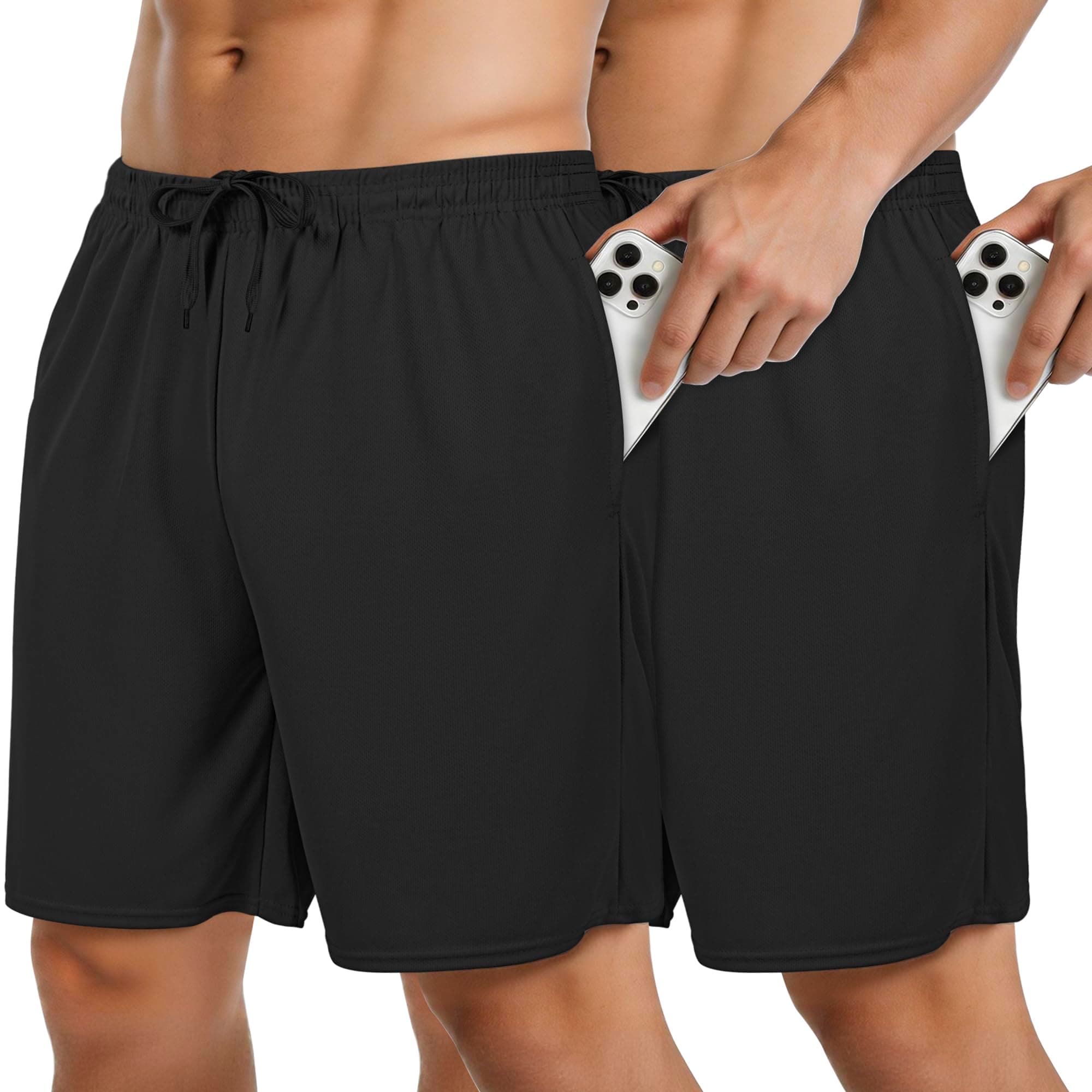 EMPTYPOP Men's Athletic Shorts Quick Dry Workout Gym Basketball Mens Shorts, 2-Pack Breathable Running Shorts with Pockets chez Amazon US