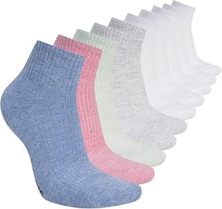 Skechers Women's 10-pack Half Terry Classic Quarter Crew Socks, Comfort-fit & Cushioned Footbed chez Amazon US