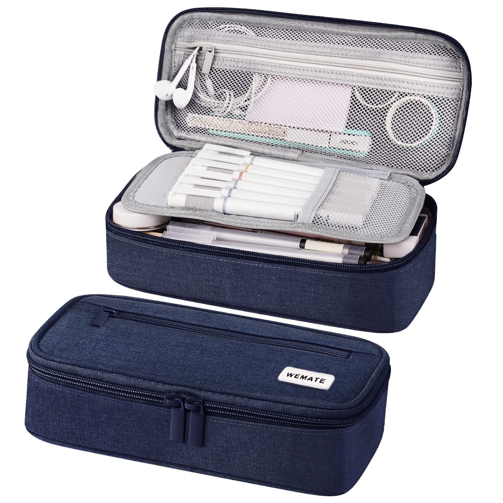 WEMATE Pencil Case, Large Storage Organizer, Makeup Bag, Teacher Must - have, Big Pencil Pouch, Marker Case for College chez Amazon US