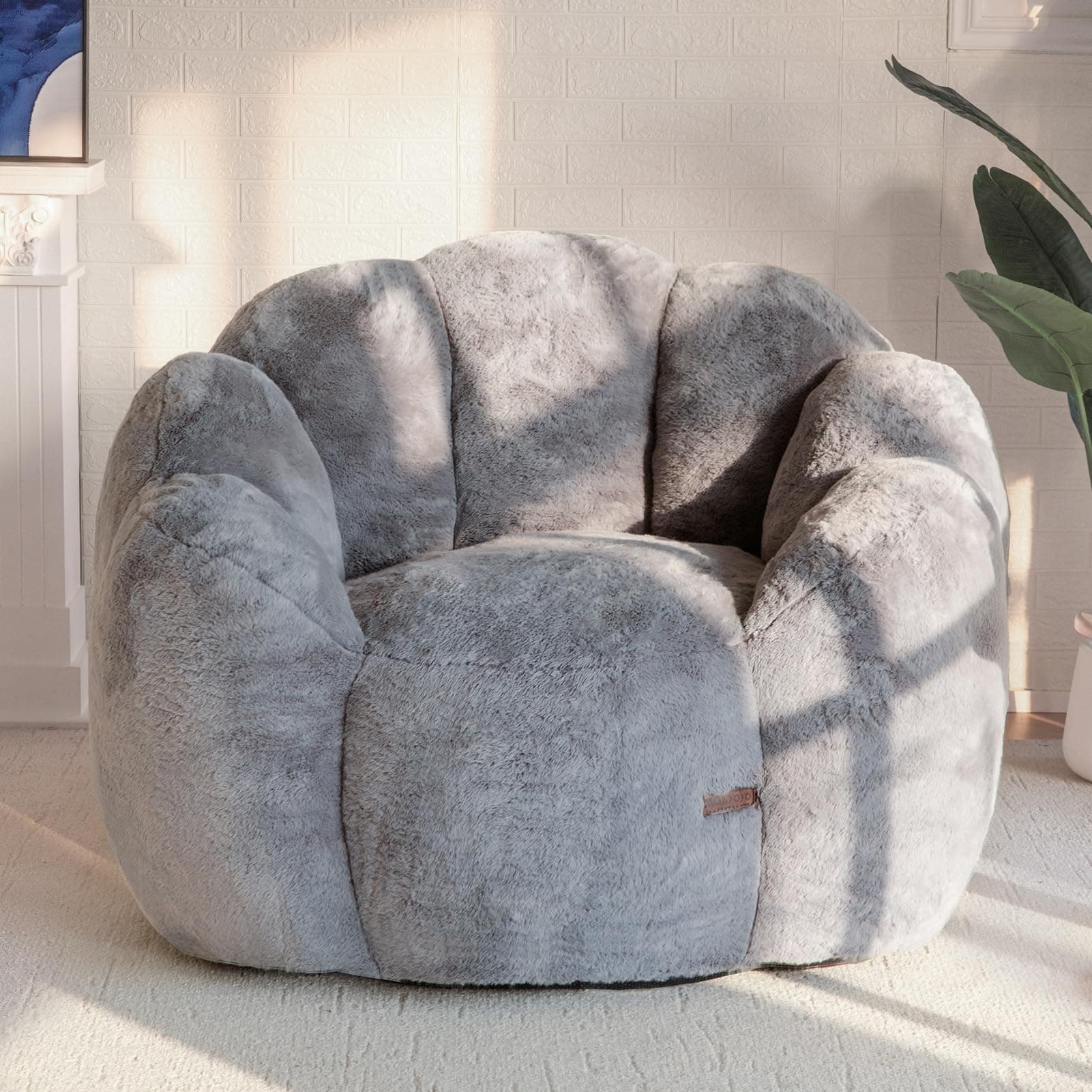 MAXYOYO Bean Bag Chair, Floral Shaped Bean Bag Sofa Includes Filling, Soft Faux Fur Floor Sofa Giant Size for Living Room Bedroom chez Amazon UK