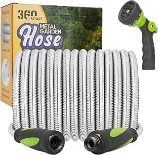 360Gadget Tuyau d'arrosage extensible - Water Hose 50 FT with Swivel Handle & 8 Function Nozzle, Flexible, Heavy Duty,... chez Amazon Canada