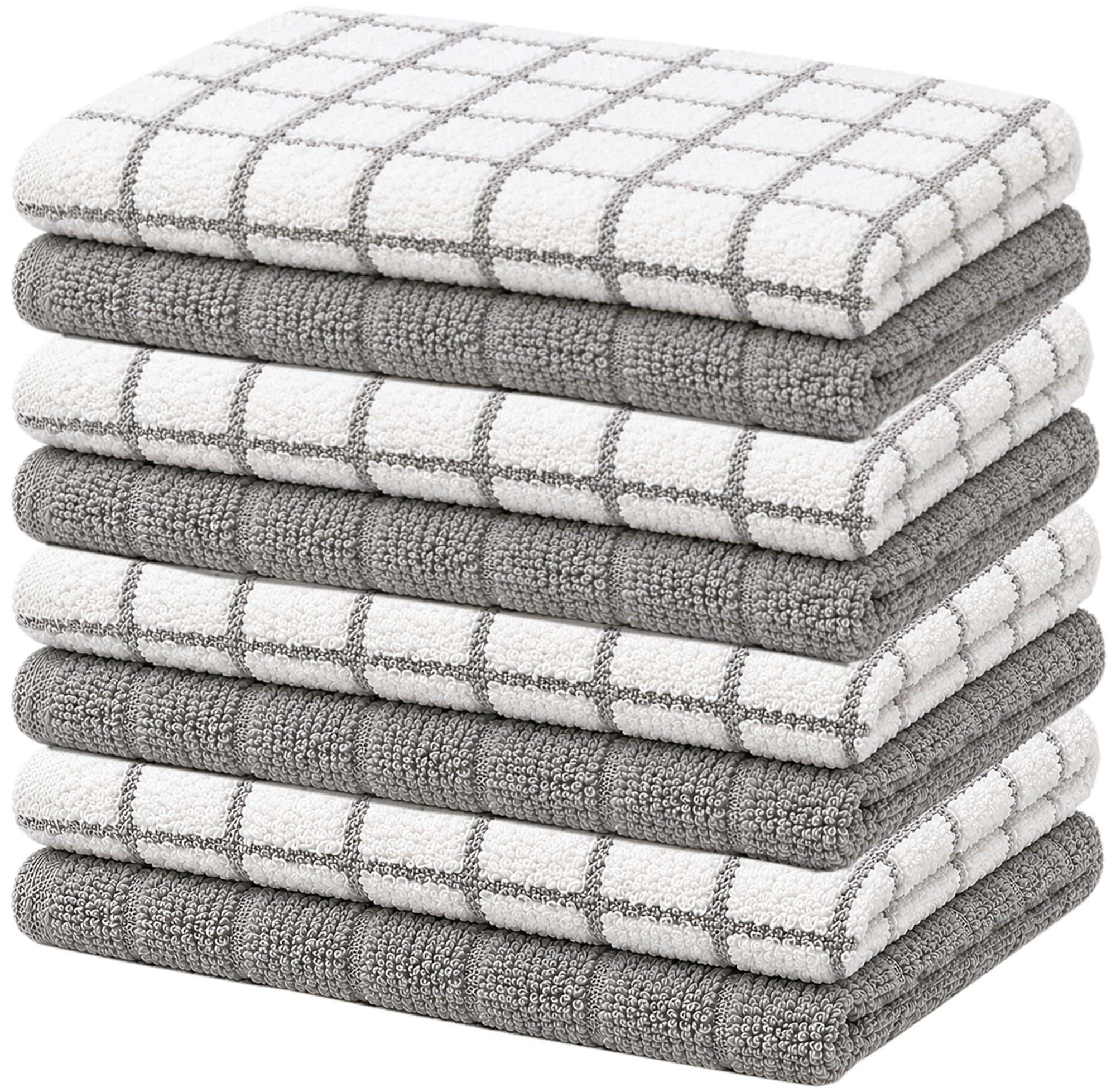Bumble Dish Cloths (8-Pack), 100% Cotton Kitchen Towels, 12"x12" - Gray | 405 GSM | Soft, Highly Absorbent & Durable Dish Towels for Kitchen chez Amazon US