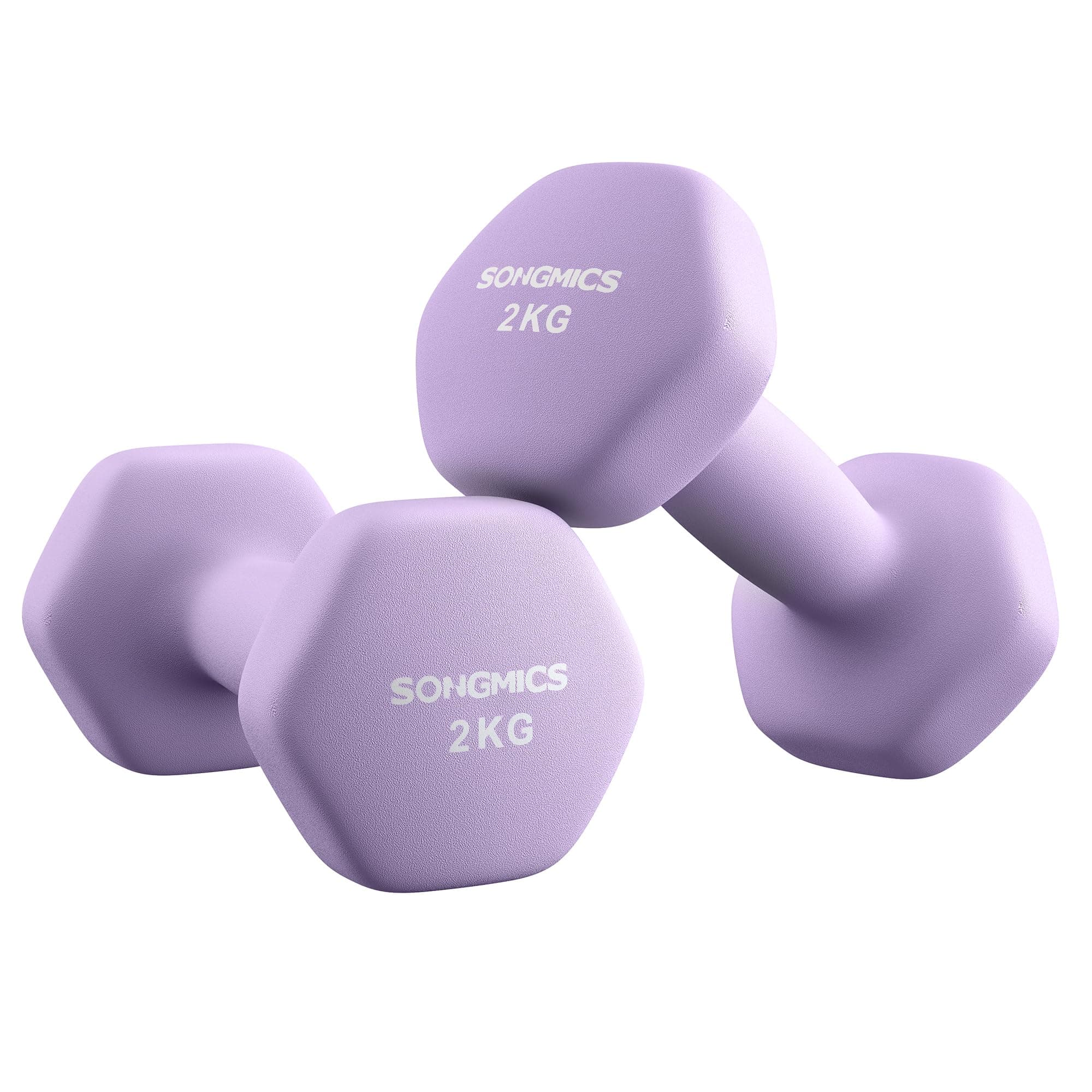 SONGMICS Hex Neoprene Dumbbells, 1/2/3/4/5KG Pair Weights for Fitness Training