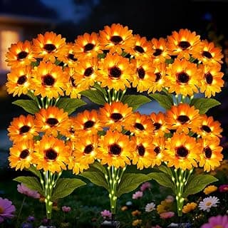 YJFWAL Solar Sunflower Lights 6 Pack with 36 Head Sunflower Outdoor Decorative Lights for Garden Gift for Mom and... chez Amazon Canada