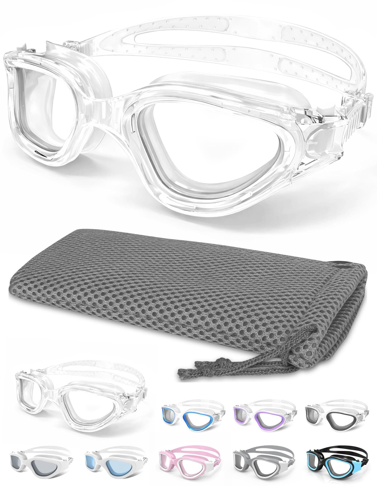 Winline Swimming Goggles Clear Vision Anti Fog Anti UV Anti Leak Waterproof Easy to Adjust Swim Goggles for Adult Men Women Teenager