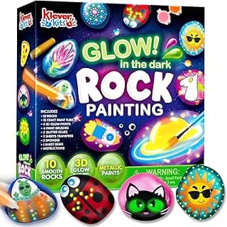 JOYIN Kit de peinture sur pierres de plus de 90 pièces - Kit de peinture sur pierres qui brillent dans le noir, jouet cadeau,... chez Amazon Canada