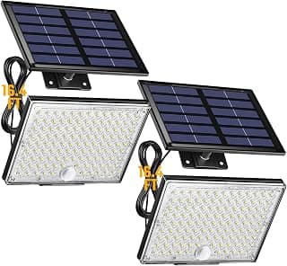 SUPERDANNY Solar Outside Lights with Motion Sensor, 113 Bright LEDs 7000K | Flood Lights Dusk to Dawn with 16ft Cable... chez Amazon Canada