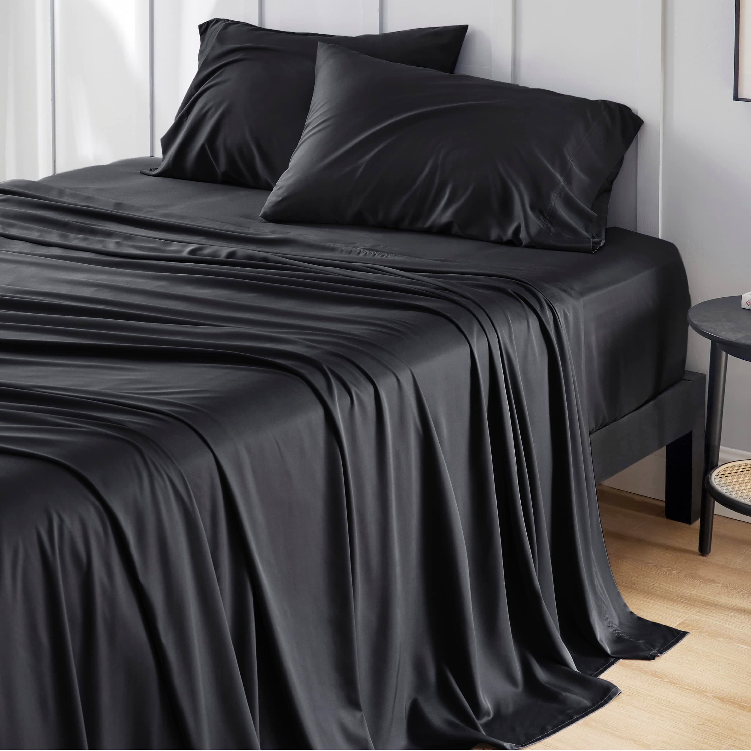 Bedsure PureWoven 100% Rayon Derived from Bamboo, Queen Sheets, 4 Pieces | Featured in Forbes Vetted, Cooling Sheets for Hot Sleepers,... chez Amazon US