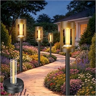 Lampes solaires extérieures jardin Outdoor,8 Pack Solar Pathway Lights with Acrylic Wick and 3000K IP65 Waterproof... chez Amazon Canada
