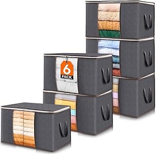 Lifewit 6 Pack Clothes Storage Bags, Foldable Fabric Closet Storage Containers and Organization, Underbed Lidded... chez Amazon Canada