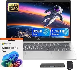 HP Ordinateur portable FHD antireflet de 14 po, Intel Core i5-1334U, 32 Go de RAM, 1,16 To de stockage (SSD de 1 To + station... chez Amazon Canada