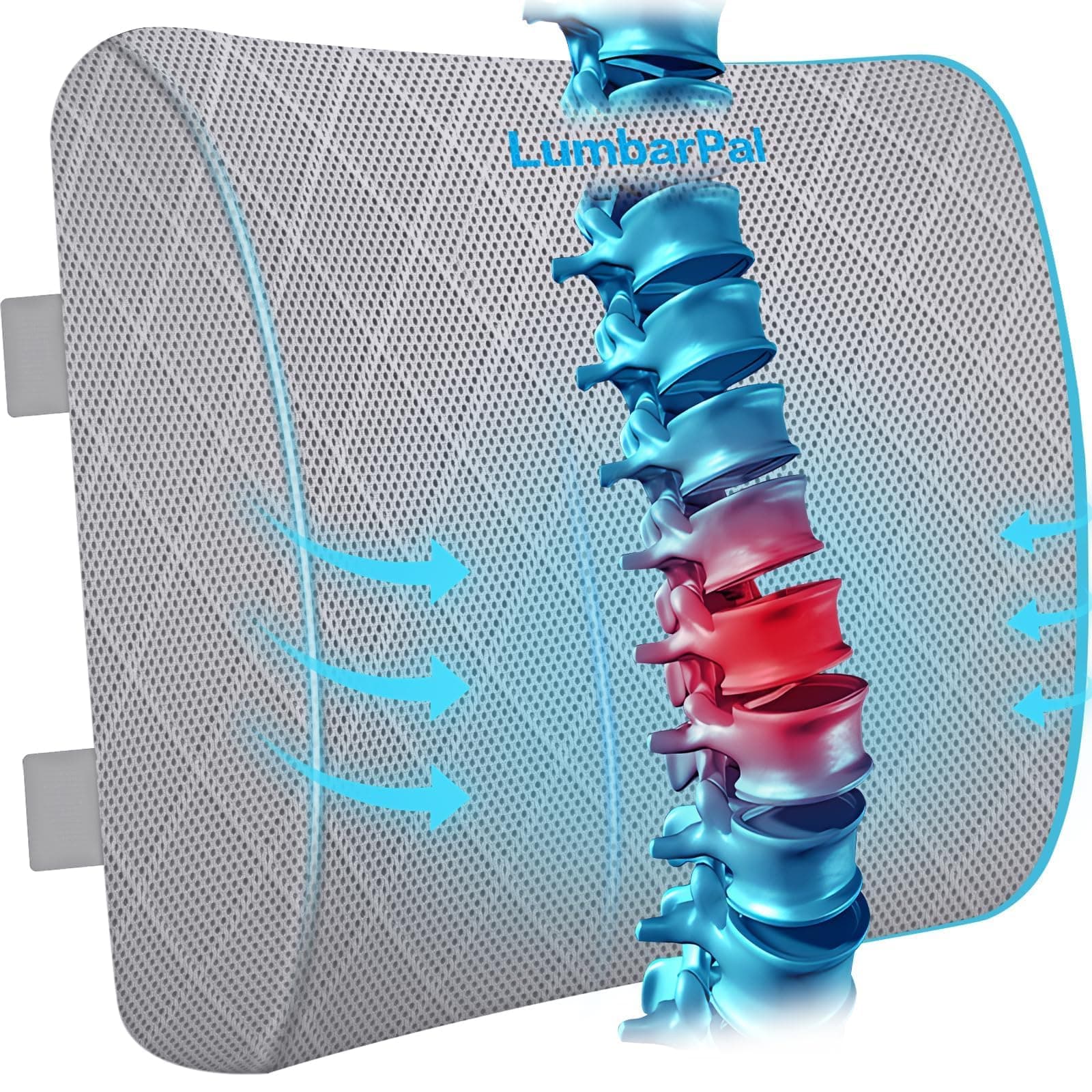 Lumbar Support Pillow for Office Chair, Back Support, Memory Foam | Improve Sitting Posture & Back Pain Relief.