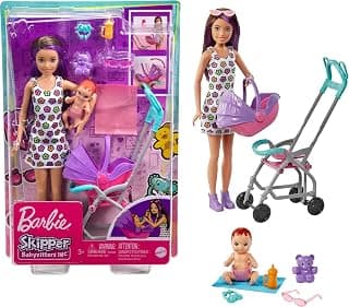 Barbie Skipper Babysitters, Inc. Playset with Skipper Babysitter Doll (Brunette), Stroller, Baby Doll & 5 Accessories, Toy for 3 Year... chez Amazon Canada