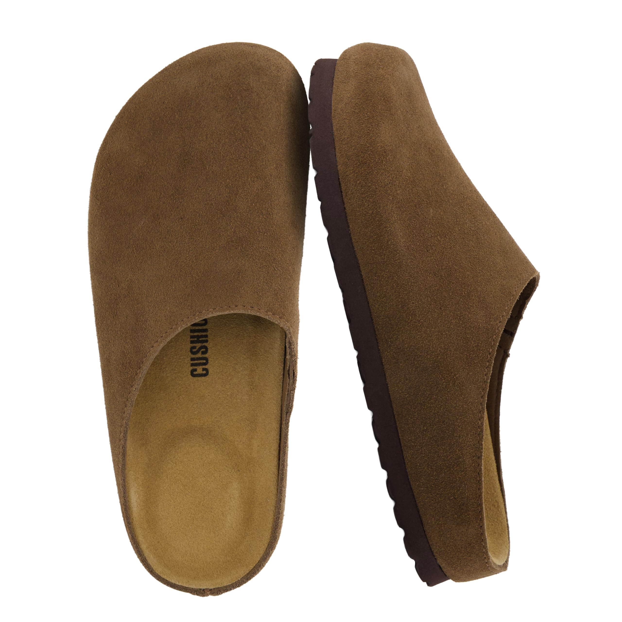 CUSHIONAIRE Lute Genuine Suede Leather Clogs for Women Indoor and Outdoor – Comfortable Slip On Womens Clogs with Cushioned Footbed