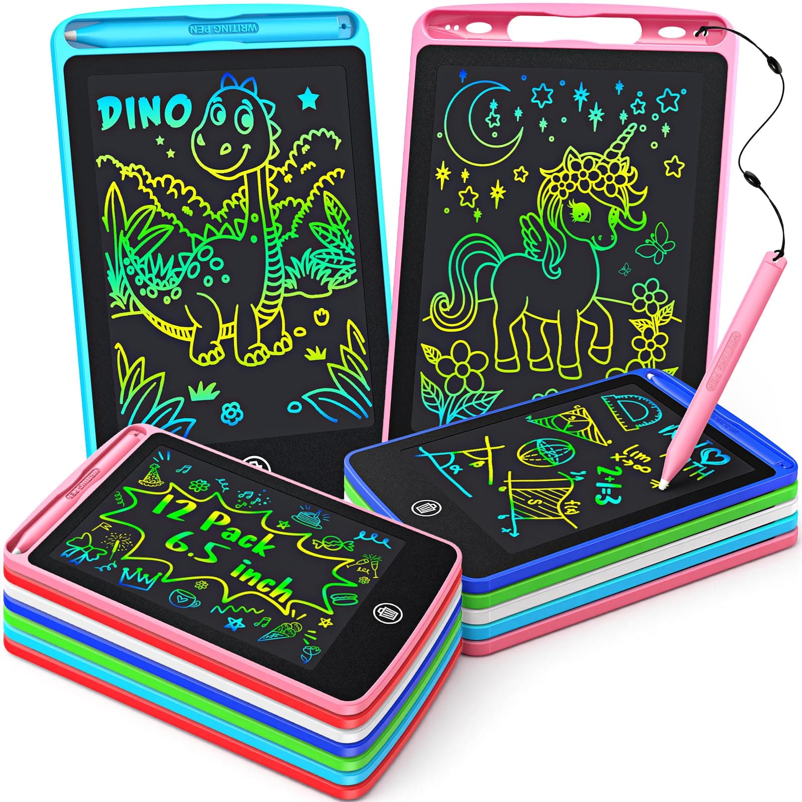 Party Bag Fillers for Kids, 12-Pack 6.5 Inch Lcd Drawing Tablet for Kid Drawing Pad for Kids Toys for Boys Girls 3-8