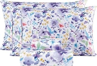 Mooreeke Floral Queen Sheets, Soft Breathable Microfiber Vintage Printed Parure de draps de lit, Deep Pocket Non-Slip... chez Amazon Canada