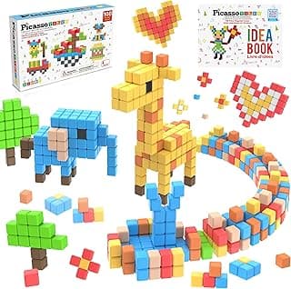 PicassoTiles 108 Piece Magnetic Cubes, Blocks STEM Construction Toy Playset | BPA-free, non-toxic blocks, 8 vivid... chez Amazon Canada