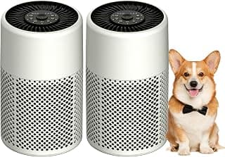 CHIVALZ 2 Pack Purificateur d'air HEPA for Bedroom, Smoke Dust Pet Dander, 24dB, Beige | Small HEPA Purificateur d'air... chez Amazon Canada