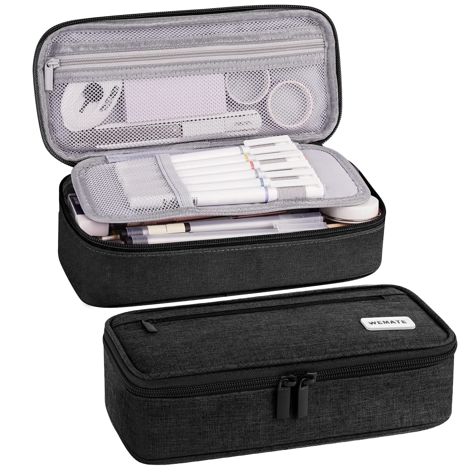WEMATE Pencil Case, Large Storage Organizer, Makeup Bag, Teacher Must - have, Big Pencil Pouch, Marker Case for College chez Amazon US