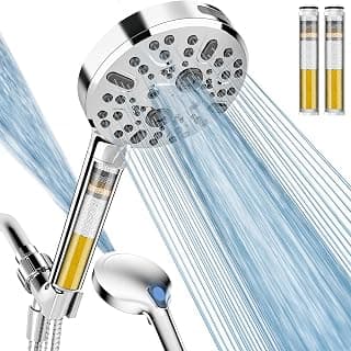 Filtered Shower Head, High Pressure 9 Spray Mode Showerhead - Built in Power Wash for Clean, Showerhead with Filters... chez Amazon Canada