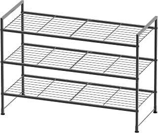 Simple Houseware 3-Tier Stackable Wired Grid Shoe Rack, Black | 9 Pairs of Shoes Storage Organizer for Closet,... chez Amazon Canada