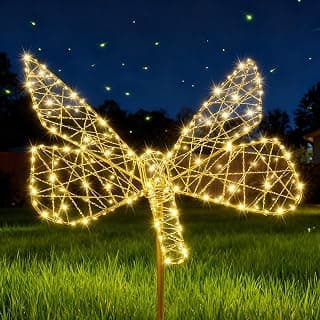 Lampes solaires extérieures jardin Outdoor - Solar Garden Lights Butterfly Decor with 240LED, Solar Powered Iron... chez Amazon Canada