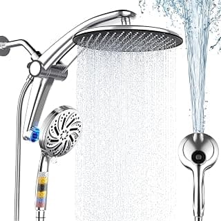 Rain Shower Head with Handheld,Dual Shower Head with Hose | Detachable 10" High Pressure ShowerHead Combo with 9... chez Amazon Canada