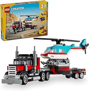 LEGO Creator 31146 Camion à plateau 3 en 1 avec jouet hélicoptère, se transforme de camion à plateau en avion à hélice en Hot Rod et... chez Amazon Canada