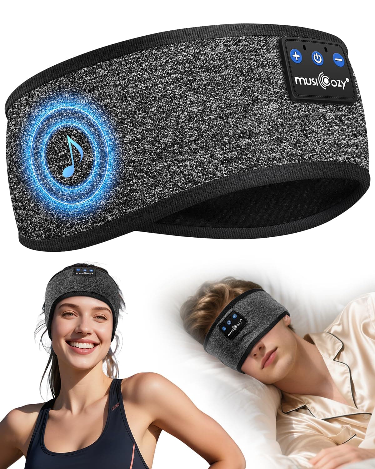 MUSICOZY Sleep Headphones Headband for Side Sleepers Bluetooth 5.4 | Comfortable Headband Headphones With Ultra-Thin Speakers. Perfect... chez Amazon UK