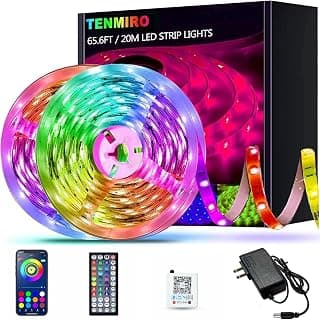 Tenmiro 65.6ft Ruban LED lumineux connecté, Ultra Long RGB Color Changing LED Light Strips Kit with 44 Keys Ir Remote... chez Amazon Canada