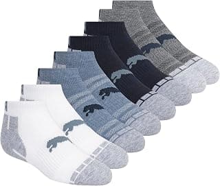 PUMA Kids' Low Cut Extra Cushion & Arch Support Socks (8-Pack)