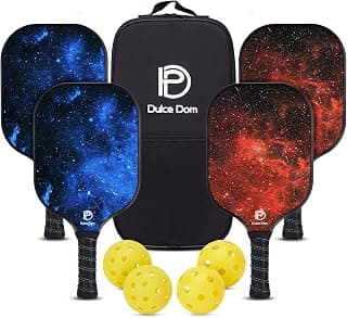 DULCE DOM Fiberglass/Graphite Pickleball Paddles Set of 2/4 USAPA Approved | Pickleball Rackets with Outdoor Indoor Balls and Carrying... chez Amazon Canada