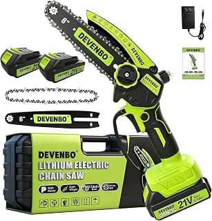 Mini tronçonneuse sans fil de 15,2 cm 880 W avec batterie de 2000 mAh, scie à chaîne portable pour jardinage, coupe de branches,... chez Amazon Canada