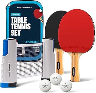 PRO SPIN Ensemble de ping-pong tout-en-un – Filet de ping-pong rétractable pour n'importe quelle table, raquettes de ping-pong haute... chez Amazon Canada