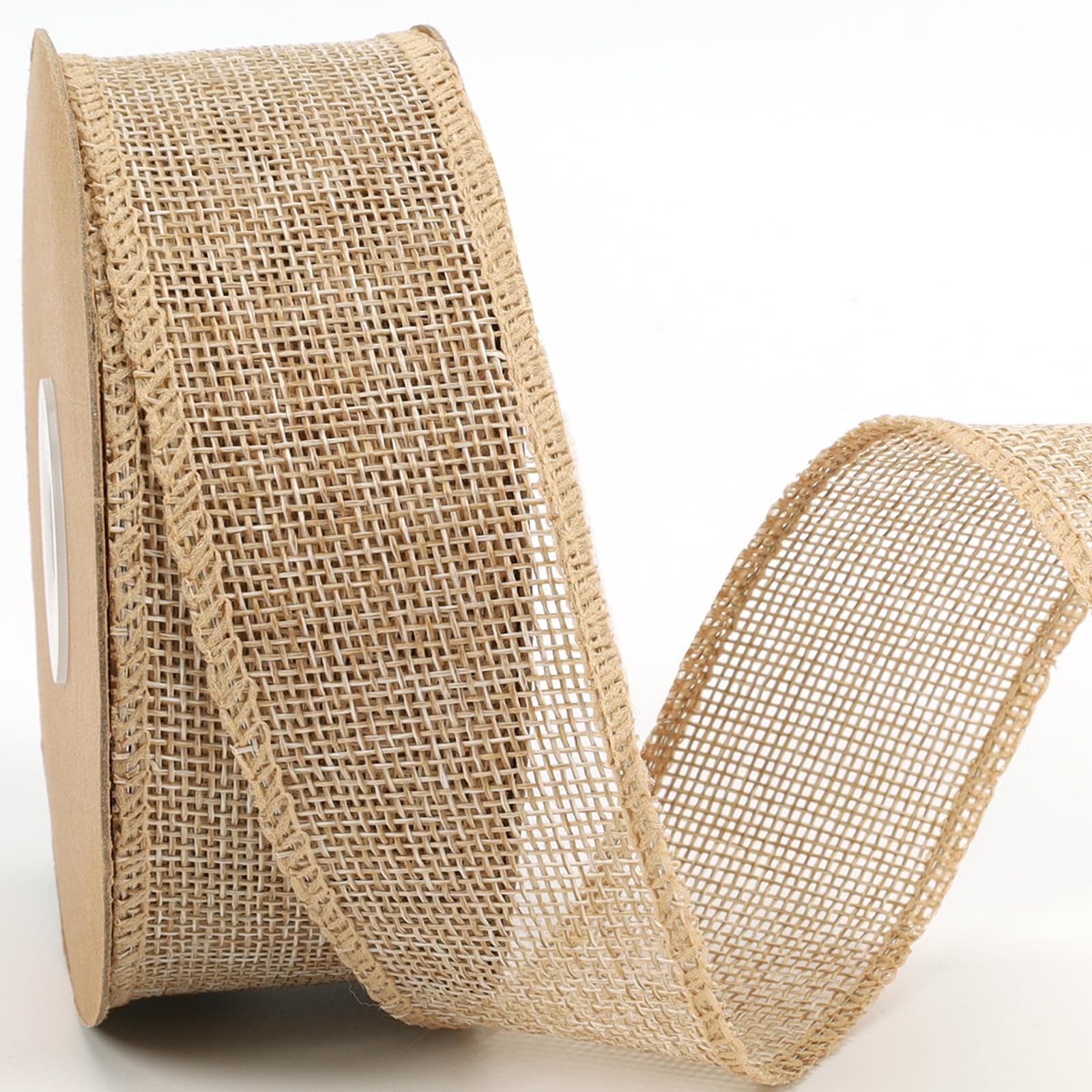 LaRibbons Burlap Ribbon Wired Edge, 1-1/2 Inch x 12 Yards, Natural Burlap Ribbon for Wreath, Bows, Gift Wrapping, Christmas Tree Decoration chez Amazon US